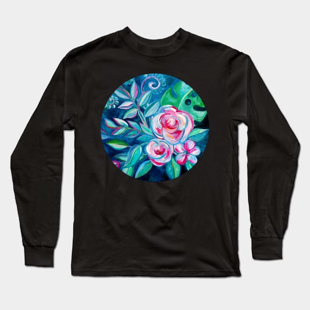 Tropical Camellia Extravaganza - oil on canvas Long Sleeve T-Shirt by micklyn